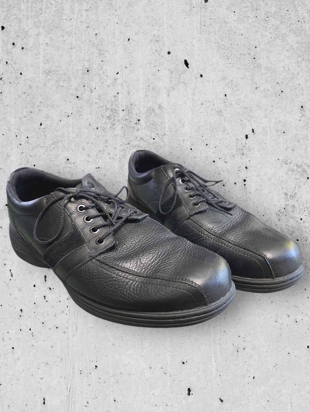 ABEO Upland Men's Casual Leather Comfort Walking Shoes Oxfords - Black - Size 12